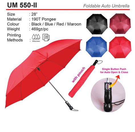 Foldable Auto Open Umbrella UM550 II Pembekal Cenderahati