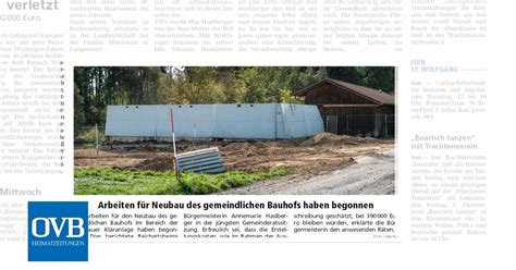 Arbeiten für Neubau des gemeindlichen Bauhofs haben begonnen OVB