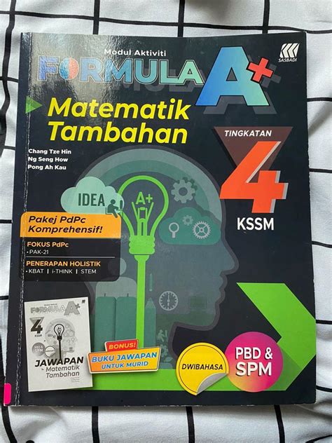 Buku Latihan Matematik Tambahan Tingkatan 4 By Sasbadi Modul Aktiviti