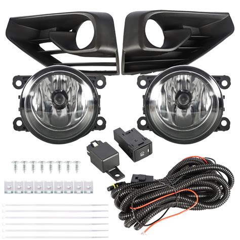 Genrics Pair Of Clear Bumper Fog Lights Lamps Assembly Bulbs