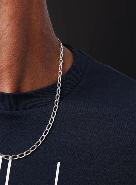 Men's Necklace Chains 5mm Sterling Silver Oval Cable Bevel Chain ...