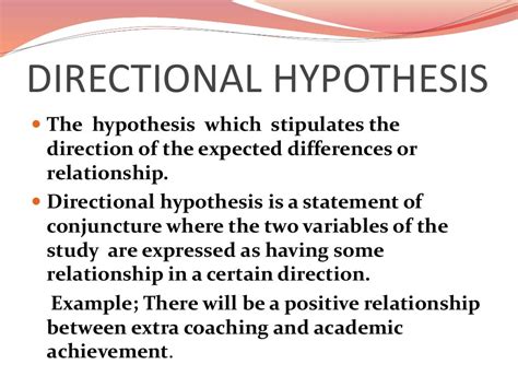 Types of hypotheses