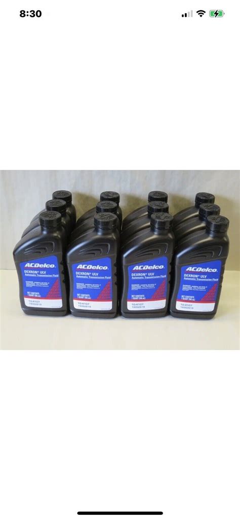 12 Quarts Gm Acdelco Automatic Transmisison Fluid Dexron Ulv 19352619