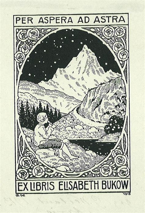 Ex Libris Elisabeth Bukow Art Nouveau Illustration Ex Libris