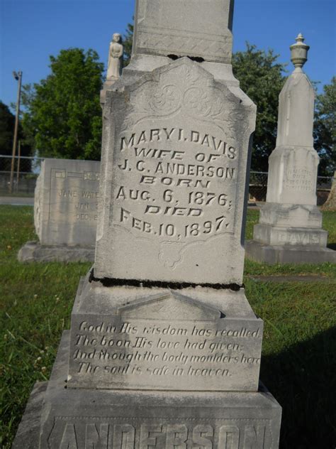 Mary Ida Davis Anderson (1876-1897) – Memorial Find a Grave