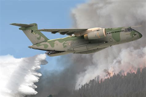 Aeronaves KC 390 da FAB serão empregadas no combate a incêndios a