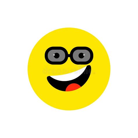 Emoji Sonriente De La Cara Feliz Con La Boca Abierta Estilo Plano De La