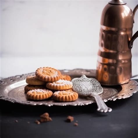 Galletas Dulces Y Utensilios De Metal Foto Premium