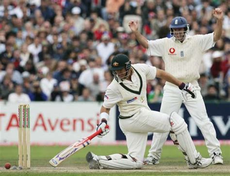 A Delighted Andrew Flintoff After Removing Matthew Hayden