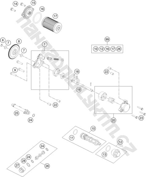 Náhradní díly KTM Schéma LUBRICATING SYSTEM pro model KTM Naked