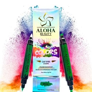 Ripley DELINEADOR CAT EYES STAMP GREEN 4 EN 1 DE ALOHA BEAUTY