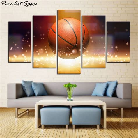 Large Basketball Sports Canvas Wall Art Boys Bedroom Decor Kids Room ...