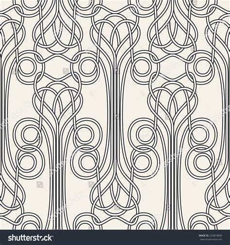 Seamless Pattern Art Nouveau Jugendstil Modern Stock Vector Royalty