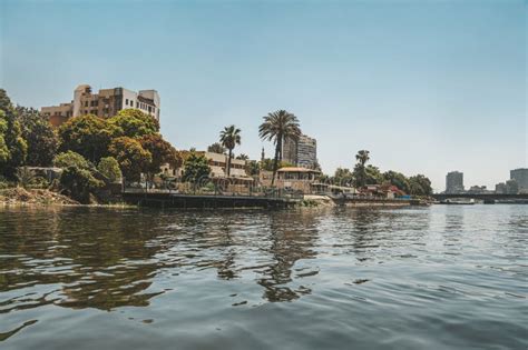 View Of Cairo City And Nile River In Egypt Stock Image Image Of River