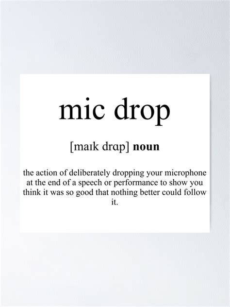 Mic Drop Definition Dictionary Collection Poster By Designschmiede