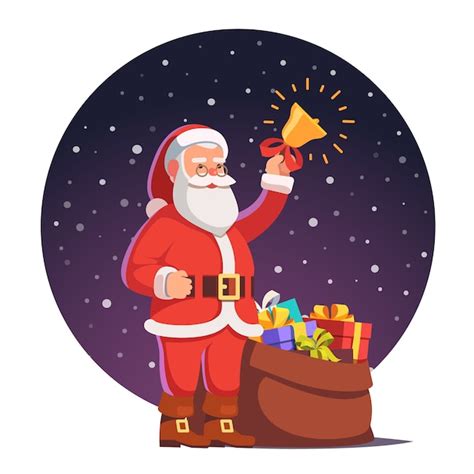 Free Vector Santa Claus With Sack Full Of Gifts