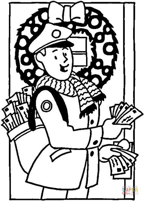 Jolly Christmas Postman Coloring Page AnabellaropCarson