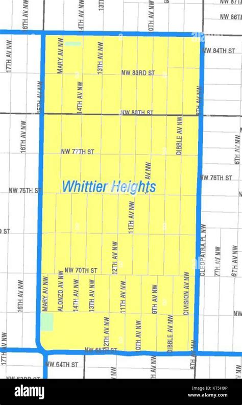 Seattle Whittier Heights Map Stock Photo Alamy