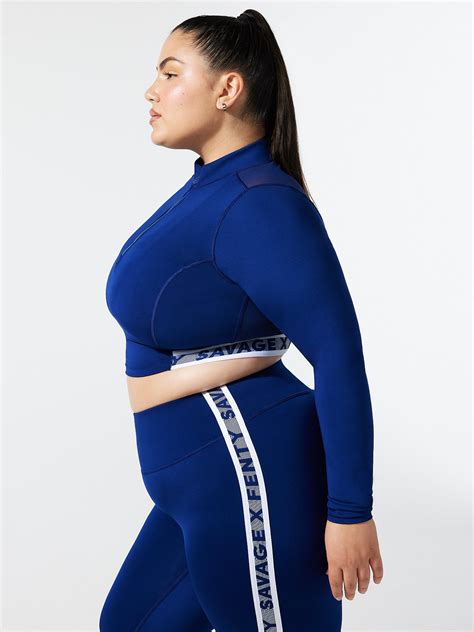 Main Player Half Zip Top In Blue And Multi Savage X Fenty