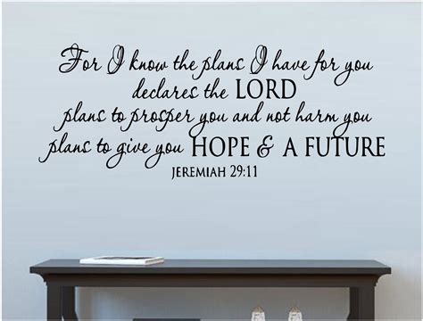 Jeremiah 29 11 For I Know The Plans I Have For You Vinyl Wall Etsy