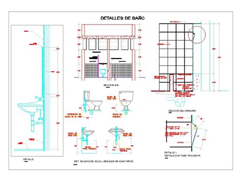 Detalles de baños en AutoCAD Descargar CAD 85 09 KB Bibliocad