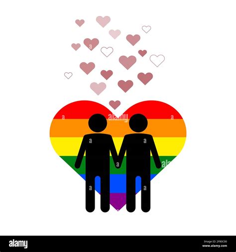 Two Men Icon On The Background Of Lgbt Hearts Stock Vector Image And Art