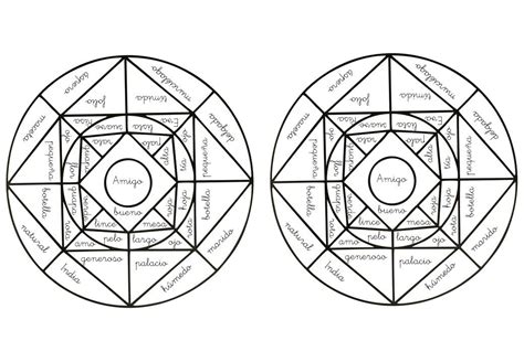 Mandala Adjetivos Y Sustantivos Verbos Y Adjetivos Sustantivos