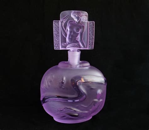 ART DECO Glass Flacon Crystal Czech Bohemian Perfume Bottle Nude Alexandrit Etsy