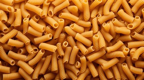 Close Up Of Striped Raw Food Background With Italian Macaroni Pasta