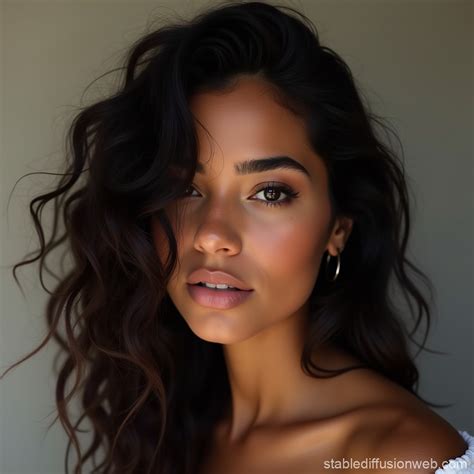 Latina Woman With Light Skin And Black Hair Stable Diffusion Online