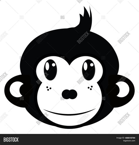 Cartoon Monkey Face Black And White