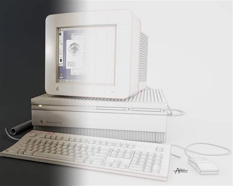 Macintosh Iifx Modeled And Rendered In Blender Textured In Substance