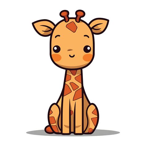 Cute Giraffe Cartoon Mascot Character Vector Illustration