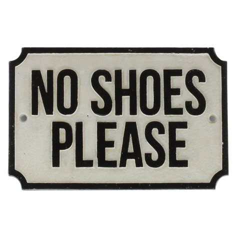 Cast Iron Sign No Shoes Please Sign By Homart Seven Colonial