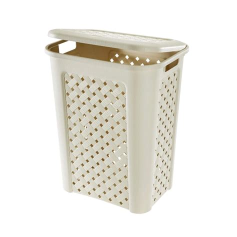 Tontarelli Arianna Laundry Hamper Basket With Lid Ltr Ivory