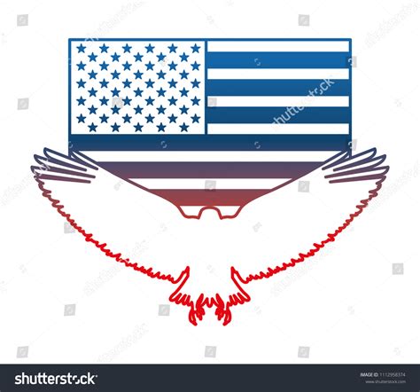 Silhouette American Eagle Flag National Symbol Stock Vector (Royalty ...