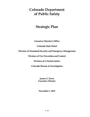 Fillable Online Colorado Department Of Public Safety Strategic Plan