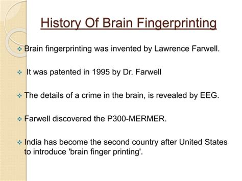 Brain Fingerprinting Ppt