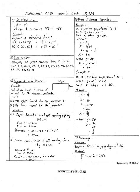 Maths Formula Sheet Edexcel Gcse Math Info