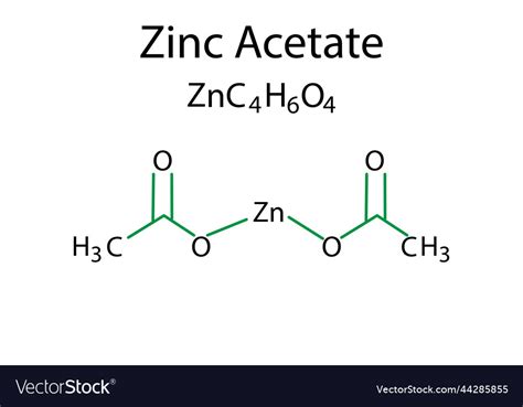 Zinc Acetate Formula Chemical Royalty Free Vector Image