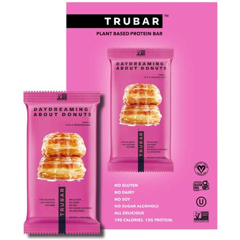 Trubar Daydreaming About Donuts 12ct Indulgent Nutrition Healthy On The Go Snack Bars