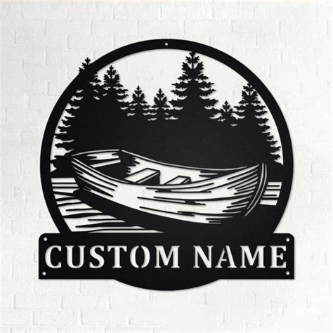 Kayak Canoe Boat Metal Wall Art Personalized Metal Name Sign Home Decor