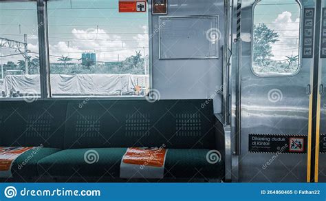 Train Passenger Seats At Departure From Nambo Station Bogor City West