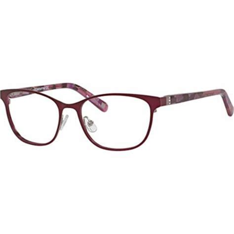 Liz Claiborne Metal Rectangle Eyeglasses For Women Plum 51 16 130