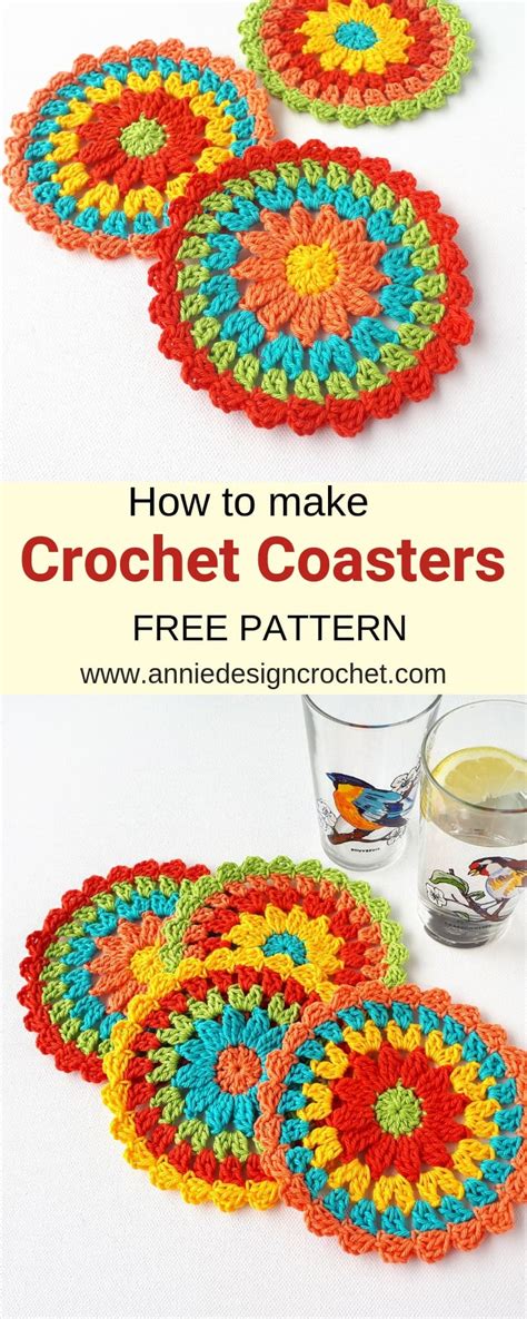 Zesty Coasters Easy Free Crochet Pattern Annie Design Crochet