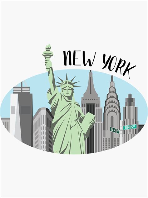 "New York City Skyline Illustration" Sticker for Sale by erguller | Redbubble