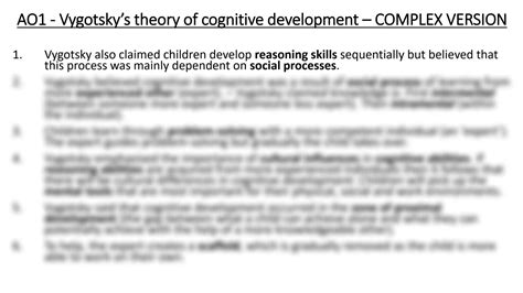 Solution Vygotsky S Theory Of Cognitive Development Studypool