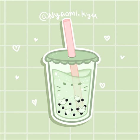 Matcha Boba Weatherproof Aesthetic Kawaii Vinyl Sticker | Etsy