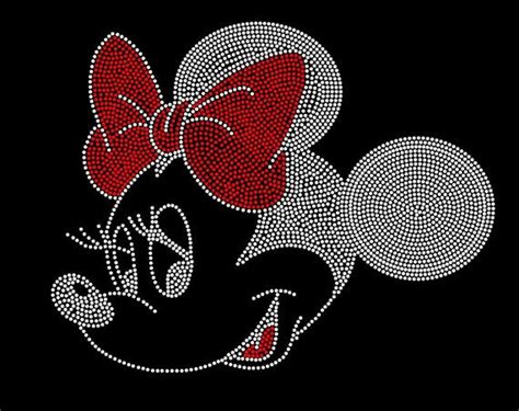 Disney S Minnie Mouse Inspired Fan Art Rhinestone Iron On Transfer Hot