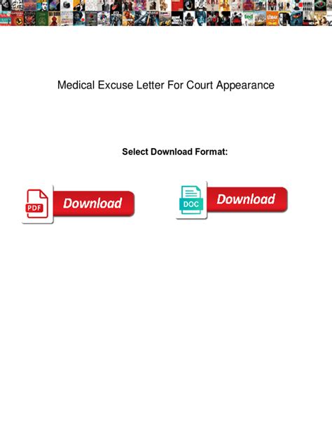 Fillable Online Medical Excuse Letter For Court Appearance Medical